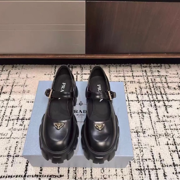 Prada Black Mary Jane Loafers - Picture 4 of 9
